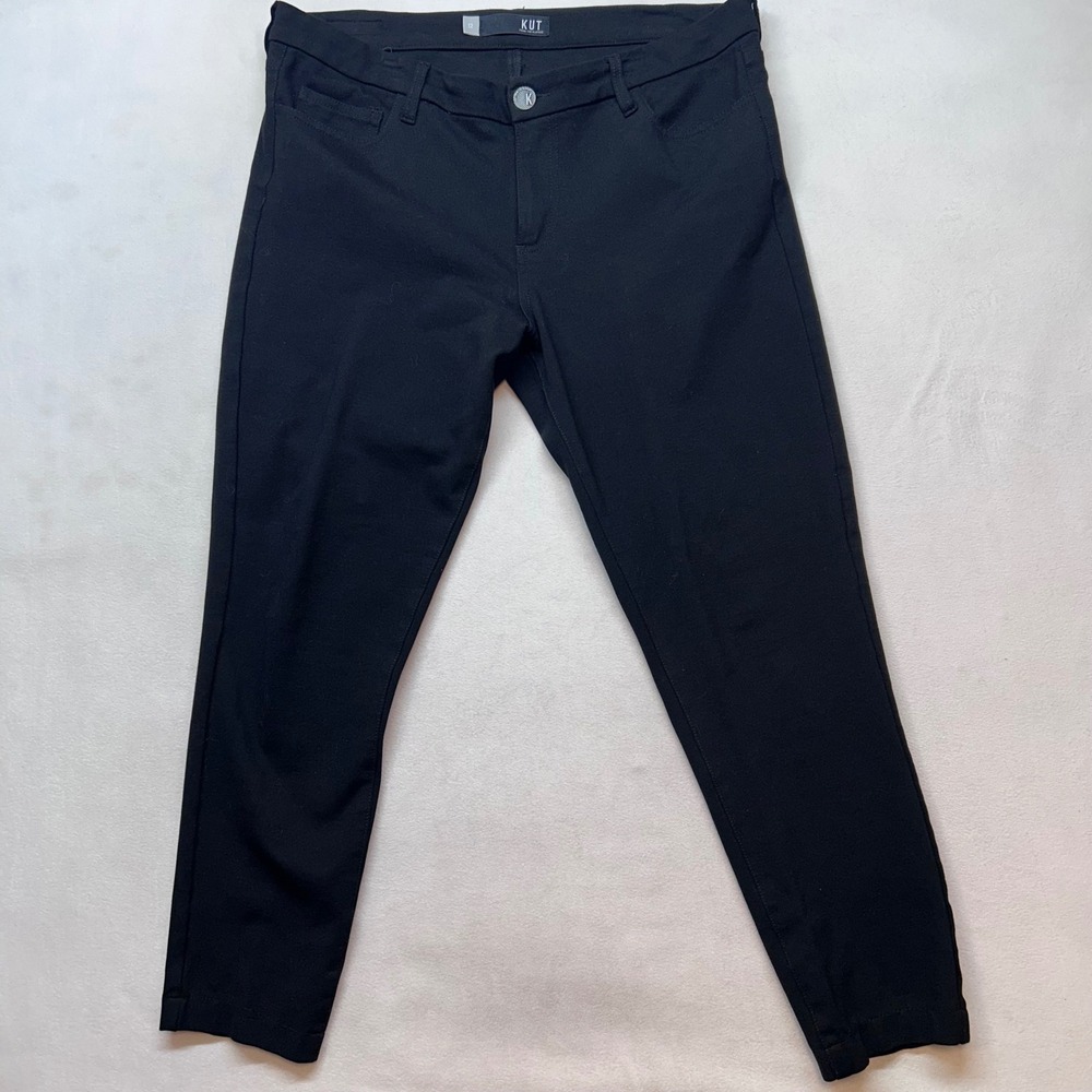 KUT from the Kloth Donna Ankle Skinny Pants Womens 12 Black Stretch Trousers